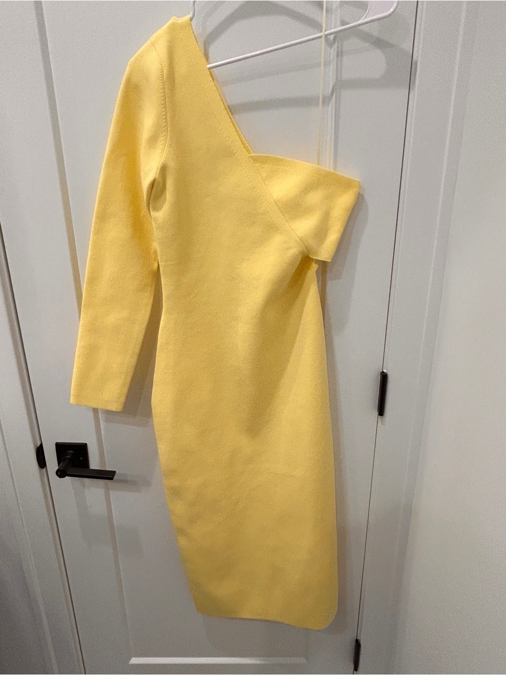 Express One-Shoulder bright Yellow Midi Dress